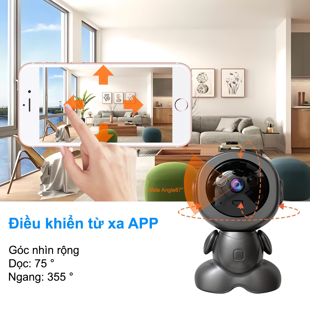Dosen Người máy CCTV Kết nối WiFi Camera an ninh nhà thông minh IP Camera Baby/Pet/Nanny HD 1080P Ứng dụng V380 Pro | BigBuy360 - bigbuy360.vn