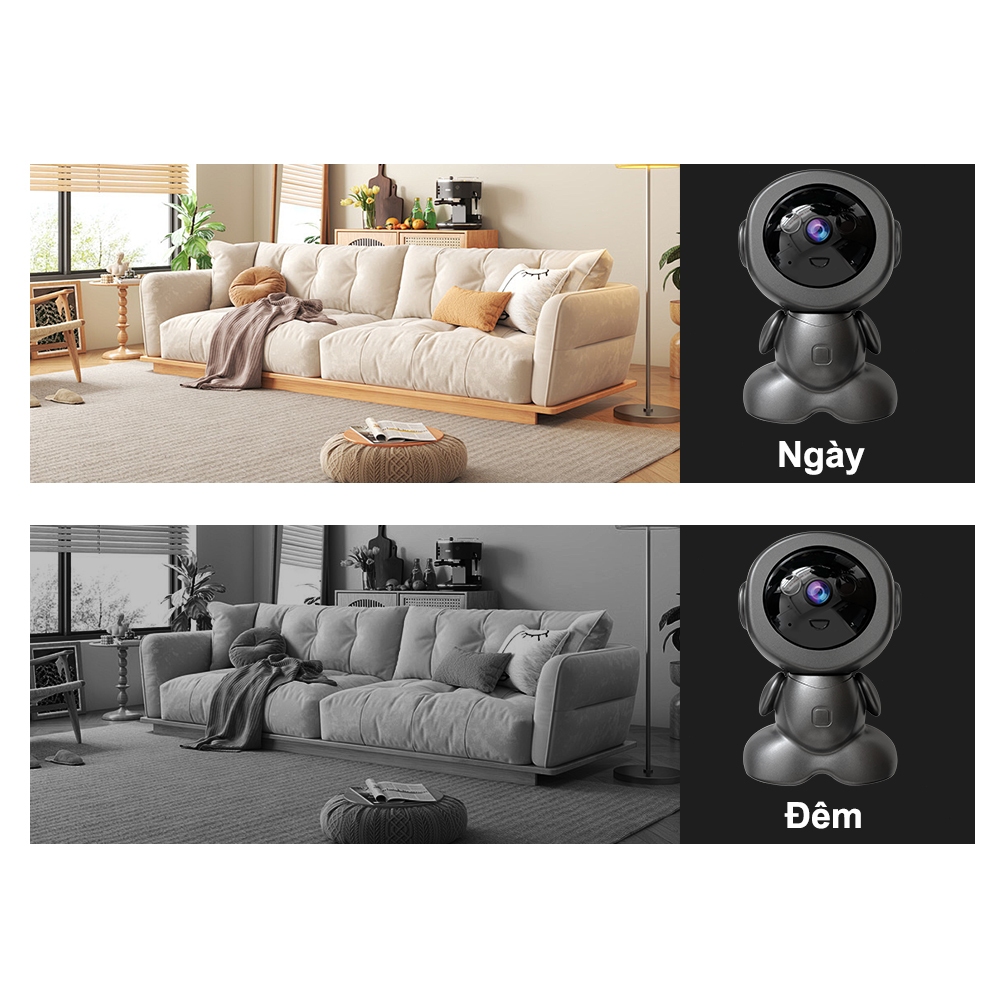 Dosen Người máy CCTV Kết nối WiFi Camera an ninh nhà thông minh IP Camera Baby/Pet/Nanny HD 1080P Ứng dụng V380 Pro | BigBuy360 - bigbuy360.vn
