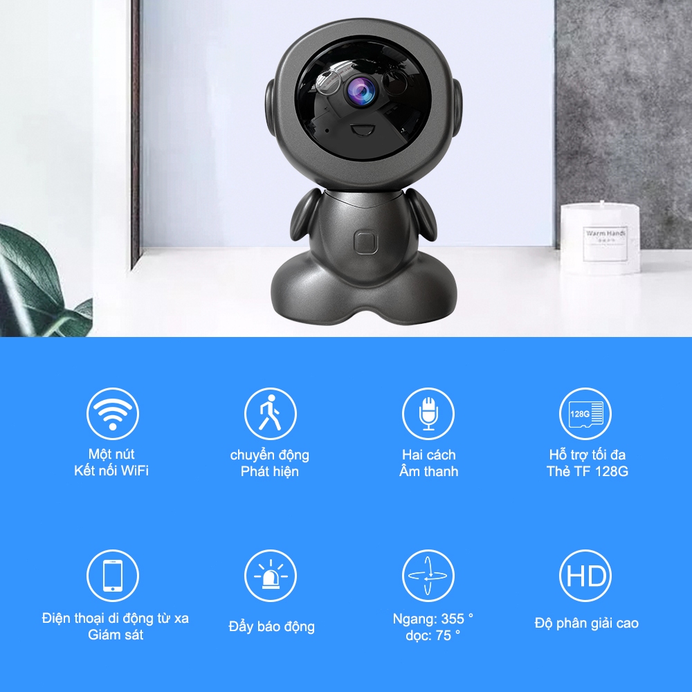 Dosen Người máy CCTV Kết nối WiFi Camera an ninh nhà thông minh IP Camera Baby/Pet/Nanny HD 1080P Ứng dụng V380 Pro | BigBuy360 - bigbuy360.vn