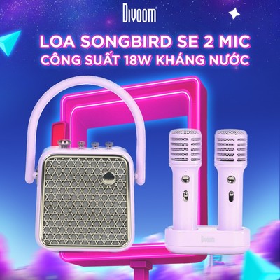 [LIVE] Loa bluetooth karaoke Divoom Songbird-SE, 2 micro với 6 chế độ âm thanh, công suất loa 18W, kháng nước IPX4