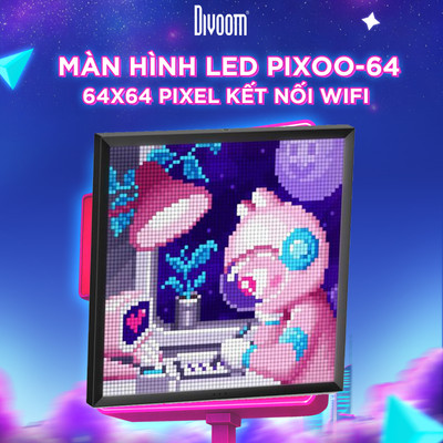 [LIVE] Màn hình led trang trí Divoom Pixoo-64 64x64 pixel, bảng đèn led trang trí bàn, treo tường