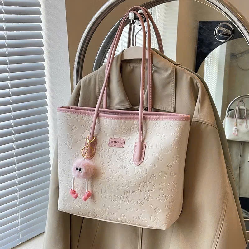 [Tặng Charm] Túi Xách Nữ Tote Cunbag Nổi Hoa Văn Phong Cách Hàn Quốc CUN848 | BigBuy360 - bigbuy360.vn