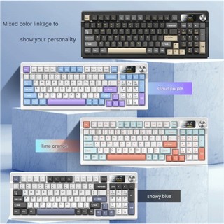(Sẵn tùy màu) Bàn Phím Cơ Fullsize Rút Gọn - Yindiao Y95 - Mạch Xuôi - 3 Mode - Màn Tùy Chỉnh Kèm Núm Xoay - Pin 8000mah