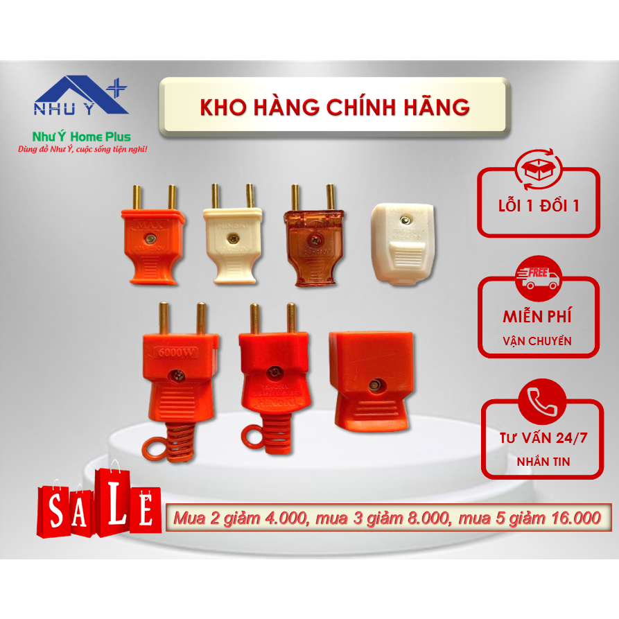 TỔNG HỢP: Phích cắm điện, phích nối âm, Phích cắm chịu tải 3000W, 6000W, phích âm chịu tải chính hãn