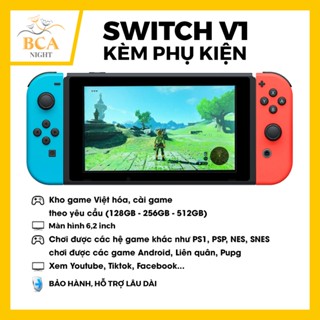SWITCH V1 { MOD } Kèm phụ kiện đầy đủ, tải game theo yêu cầu