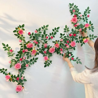  Dây giả - Dây Hoa Hồng Leo Nhập Khẩu cao cấp bông to,siêu đẹp-Dây hoa giả dài 1,8m Decor,Trang Trí Tường Nhà Quán Cafe 