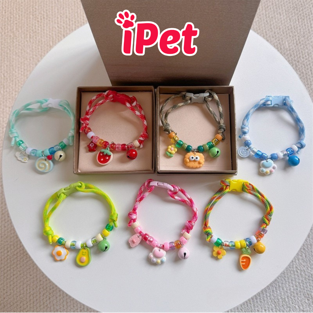 Vòng Cổ Cho Thú Cưng Chó Mèo Hoạ Tiết Charm Nhựa Dễ Thương - iPet Shop