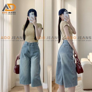  Quần lửng jean nữ phối túi kiểu mặc qua gối dài 70cm siêu đẹp cho chị em  S40  