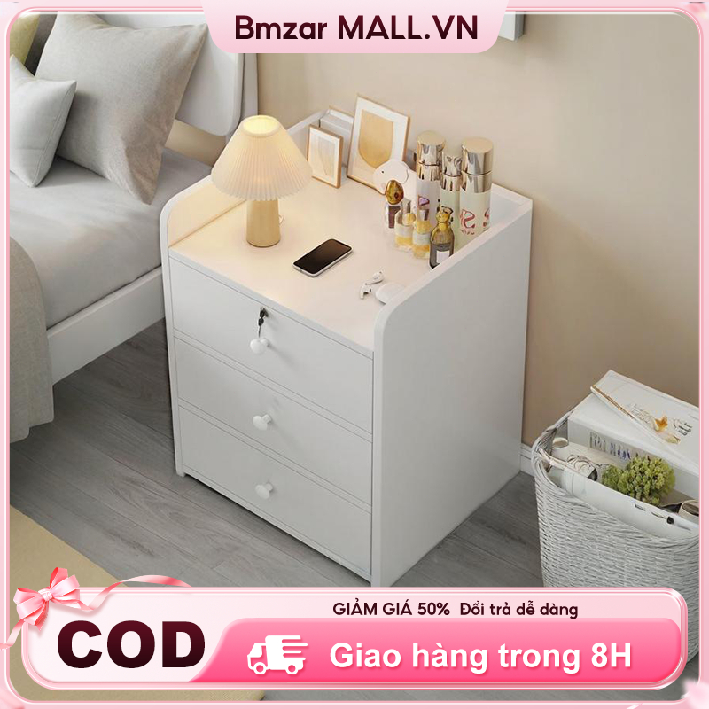 BMZAR Tủ Đầu Giường Kệ Đầu Giường 2 Ngăn Kéo Gỗ Tiện Lợi Loại Tốt gỗ tự nhiên Mẫu Mới