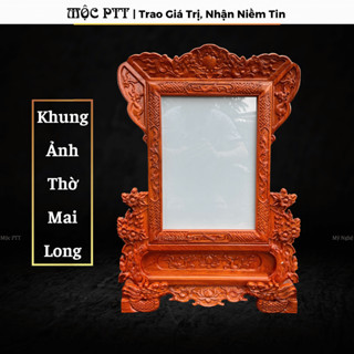  Khung Ảnh Thờ Hoa Mai đục Gấm mẫu chân Rồng mới gỗ Hương Đá kích thước ảnh 20 x 25 20 x 30 25 x 35 cm 