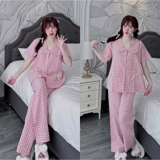 Đồ bộ Lụa Đũi xốp mịn cao cấp 50-100kg thanh lịch cho nữ
