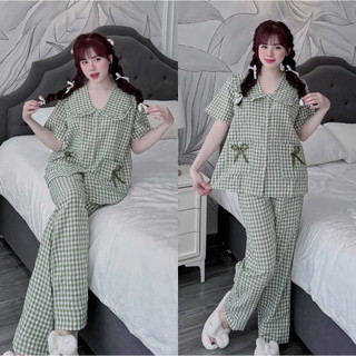 Đồ bộ Lụa Đũi xốp mịn cao cấp 50-100kg thanh lịch cho nữ