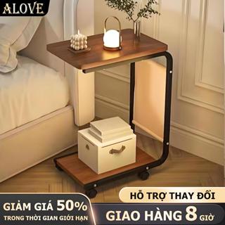  ALOVE Bàn cạnh sofa có bánh xe 360° thiết kế hiện đại nhỏ gọn tiện lợi dùng trong phòng khách 