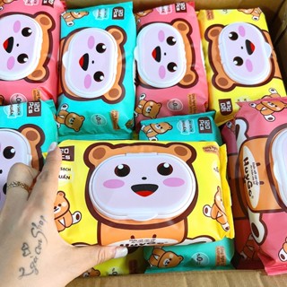 Khăn ướt GẤU kháng khuẩn Không cồn 120 tờ HUYGO
