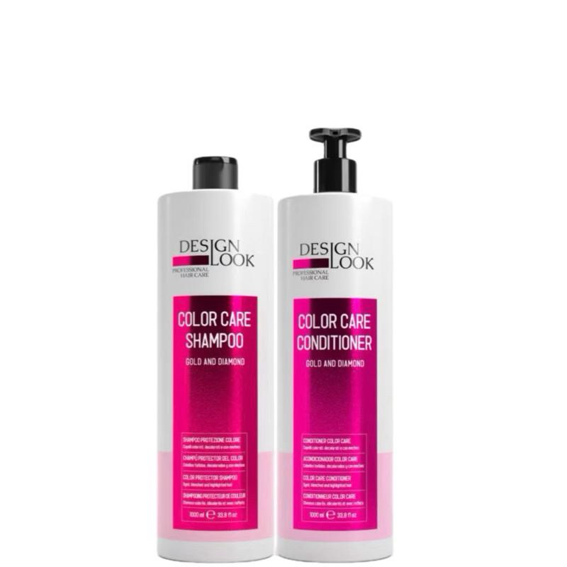 (CHÍNH HÃNG) Dầu gội xả phục hồi chăn sóc tóc nhuộm Design Look Color Care Gold And Diamond 1000ML