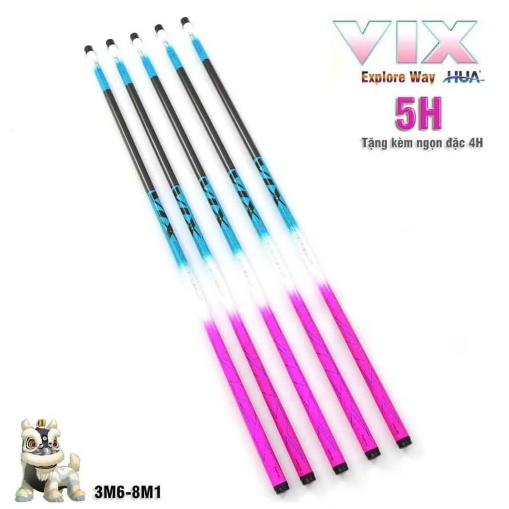Cần câu tay HUA MX /VIX độ cứng 5H,chuyên đánh cảm giác gẩy rô diếc cao cấp tặng kèm ngọn phụ