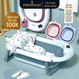  Thau tắm bé cao cấp MiniBear Nhật Bản gấp gọn,to,dày dặn chậu tắm cho trẻ sơ sinh và trẻ nhỏ 