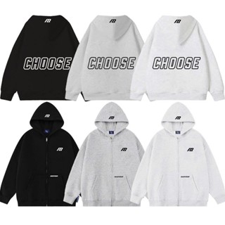 Áo Khoác Hoodie Zip COTTON Thêu Nổi NQ30 CHOOSE Form Boxy Form Rộng Nam Nữ Unisex