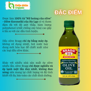 Dầu Olive Extra Virgin Hữu Cơ Bragg 473ml Mani