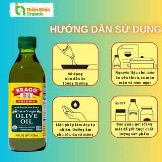 Dầu Olive Extra Virgin Hữu Cơ Bragg 473ml Mani