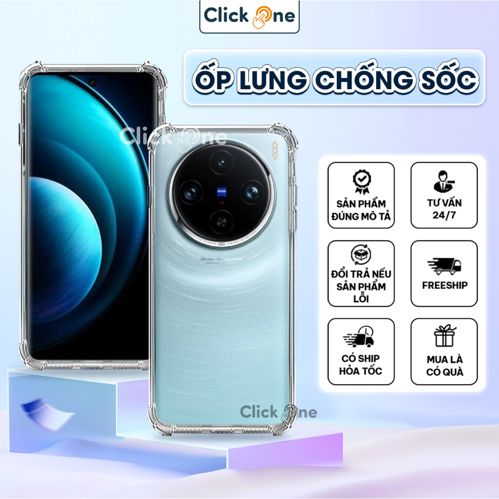 Ốp lưng Vivo X100 5G, X100 Pro, X100 Ultra Silicon dẻo trong chống sốc 4 cạnh bảo vệ camera | ỐP LƯN