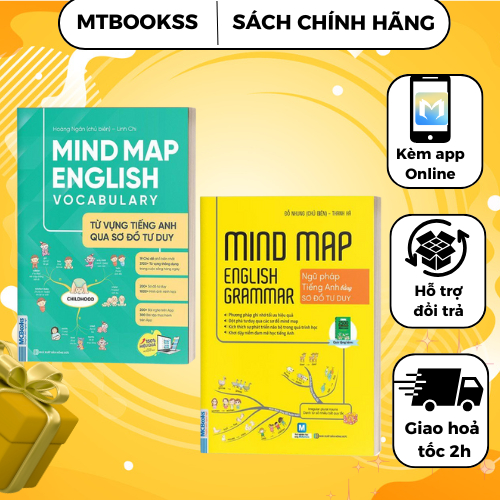 Sách - Combo Mindmap English Grammar và Mindmap English Vocabulary( Học Kèm Online) - MCBooks