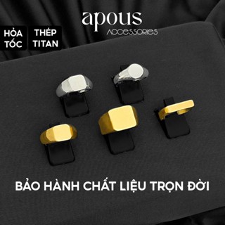 [R15] Nhẫn nam nữ Signet Rings - Thép Titan - Phụ kiện trang sức Unisex Apous