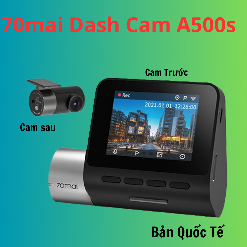 Camera hành trình 70mai Dash Cam Pro Plus A500s - Phiên Bản Quốc tế. Tích hợp sẵn GPS