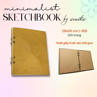 Sổ còng giấy kraft 100gsm - Bìa giấy Kraft - Kraft 4-ring Notebook / Sketchbook