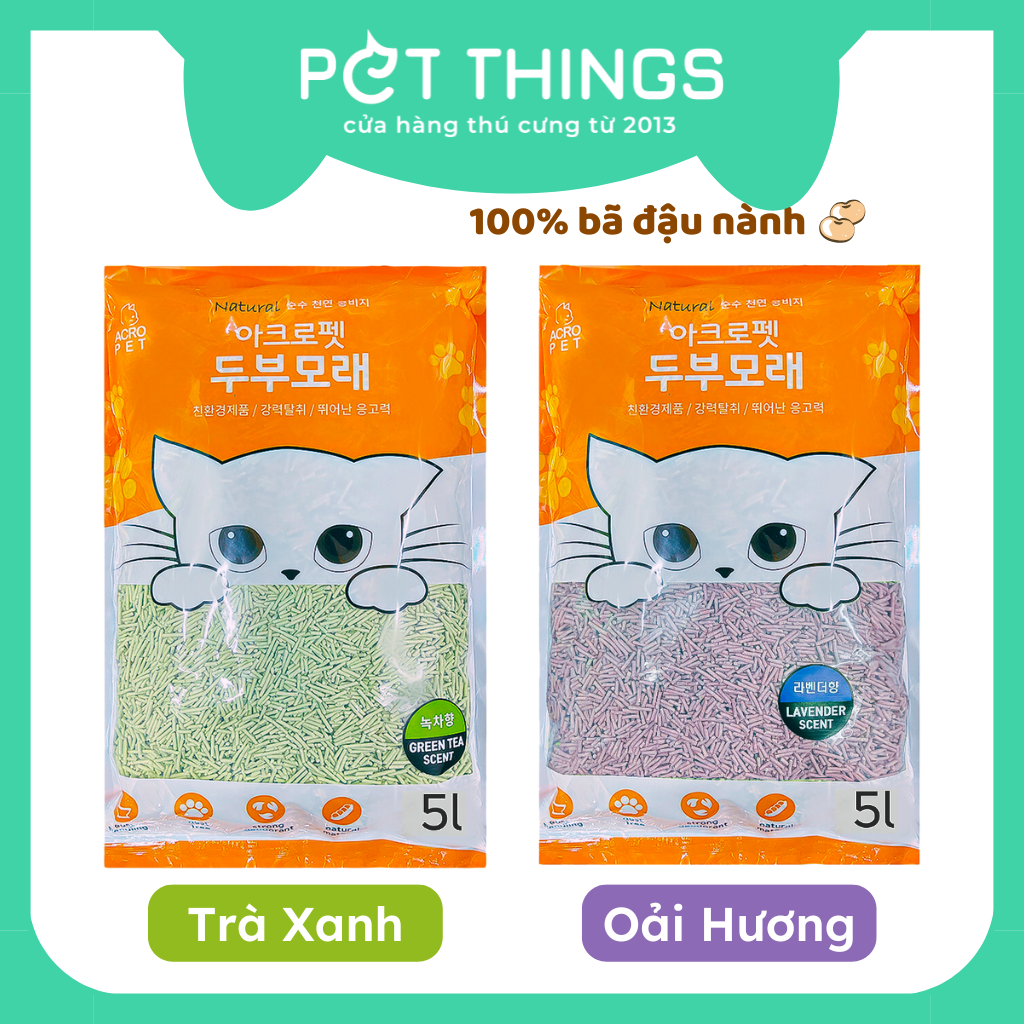 Cát Vệ Sinh Mèo AcroPet Đậu Nành 5L