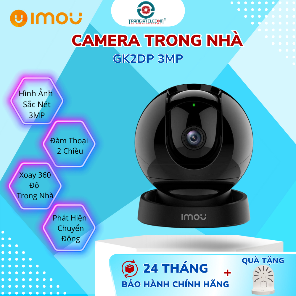 Camera REX 2D/3D IMOU GK2DP, GS2DP Độ Nét 2K-3MP Và 3K-5MP Xoay 360, Đàm Thoại 2 Chiều - TRANGIATELE