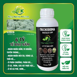 CHẾ PHẨM TRICHODERMA BACILLUS SPP (DẠNG NƯỚC) – 6 TỶ TẾ BÀO NẤM | Ngừa nấm hại – Ủ phân – Cải tạo đất – 1 lít