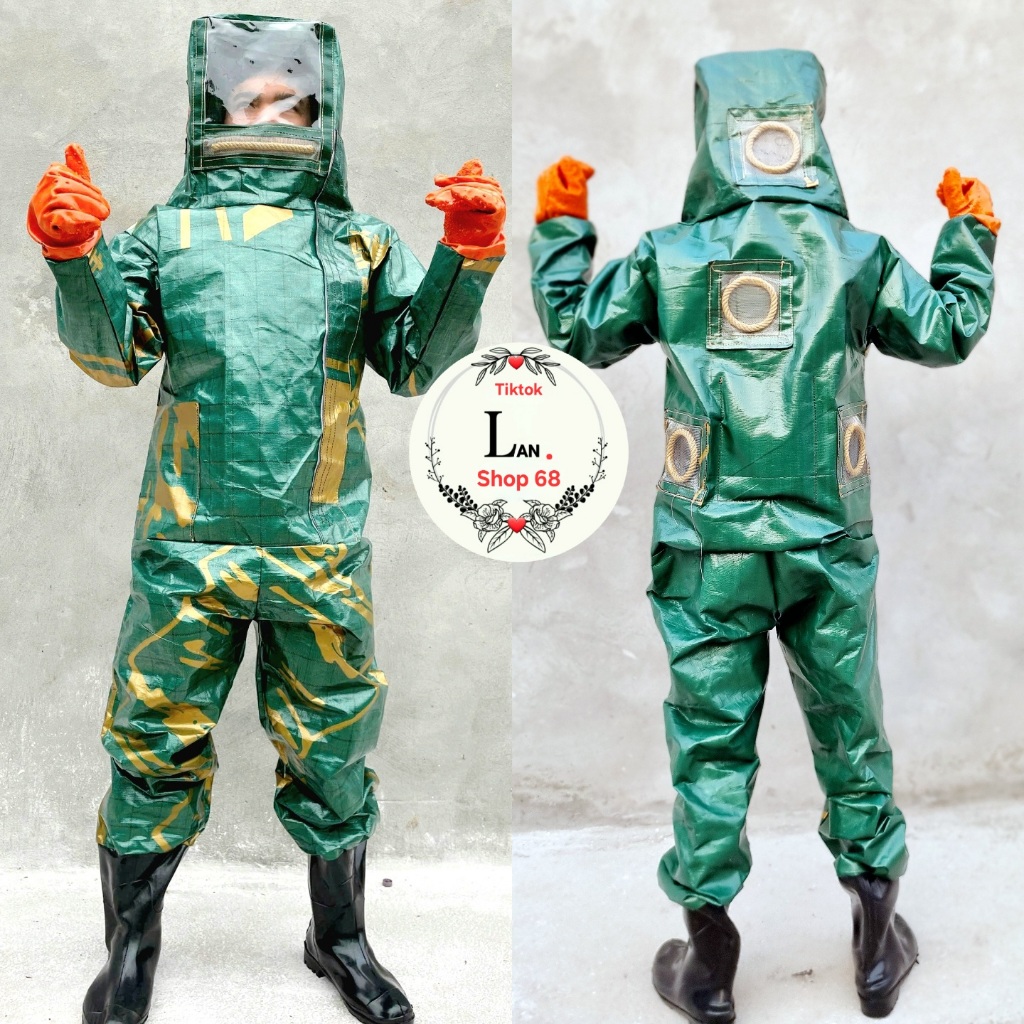 Bộ đồ bảo hộ bắt ong rừng vải bạt cao cấp nhập khẩu cực nhẹ, bắt được tất cả các loại ong