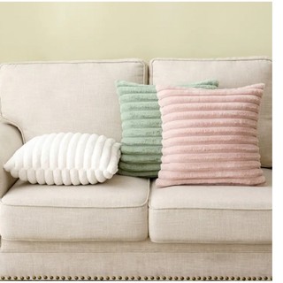   CÓ SẴN Vỏ gối lông cao cấp vỏ gối tựa lưng sofa - Vỏ gối lông sọc dọc 