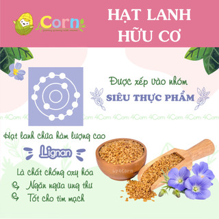Hạt lanh hữu cơ Anbio - Giàu chất chất oxi hóa - Cho bé 9m+