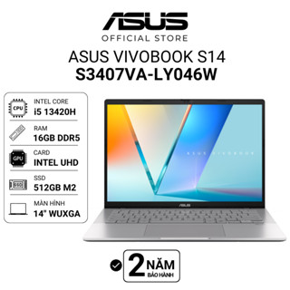 Laptop ASUS Vivobook S14 S3407VA-LY046W i5-13420H | 16GB | 512GB | Intel UHD | 14" | Win 11 | Bạc
