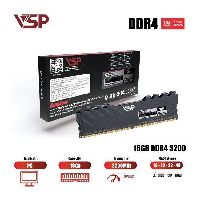 RAM Desktop VSP 8GB / 16GB DDR4 3200MHz