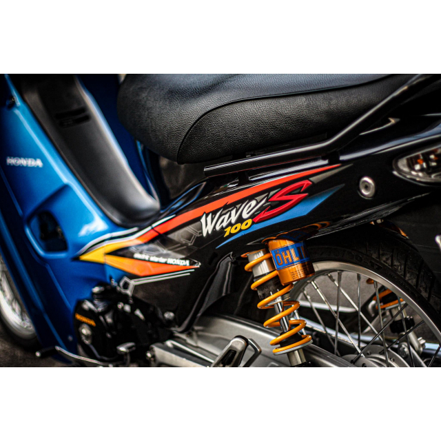 Tem rời dán xe WAVE 110 đen xanh. Chất keo bền đẹp không bay màu