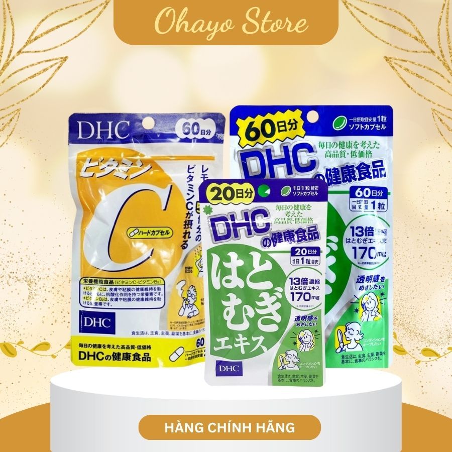 Combo viên uống Vitamin C DHC 120 viên & Trắng da 60 viên