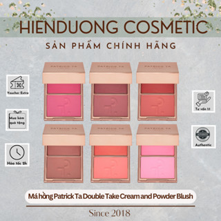 Phấn má hồng Patrick Ta Double Take Cream and Powder Blush | Căng bóng, rạng rỡ, bền màu, tiện lợi