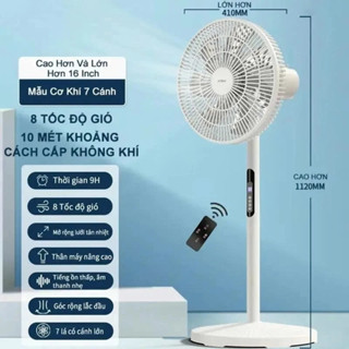 Quạt cây đứng điều khiển từ xa chính hãng, Quạt điện 5 cánh siêu mát, công suất lớn 45W