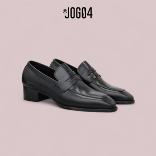 Giày Loafer HH1 - JOG04 , thiết kế High heel hiện đại , da bò mộc , đế phíp gỗ cao 4,5cm ( HH1 )
