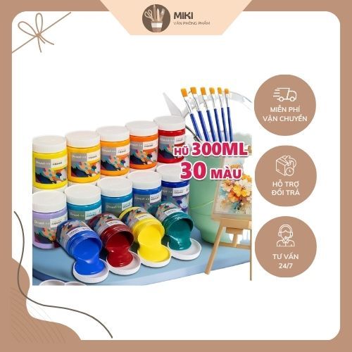 Màu Nước Acrylic Dmast Cao Cấp MIKI - Màu Vẽ Nhiều Chất Liệu - Đa Năng, Nhanh Khô, Dễ Sử Dụng
