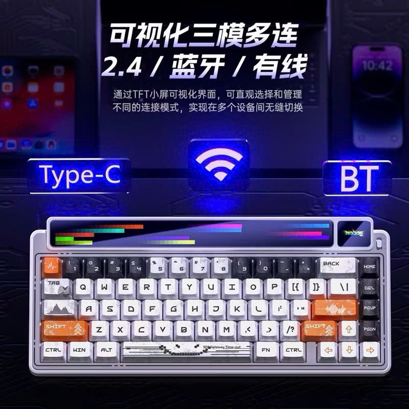 Bàn Phím Cơ Không Dây Leobog AMG65 | 2 màn hình | 3mode | Mạch xuôi | Pin 8000mah | LED RGB | Có app chỉnh | BigBuy360 - bigbuy360.vn