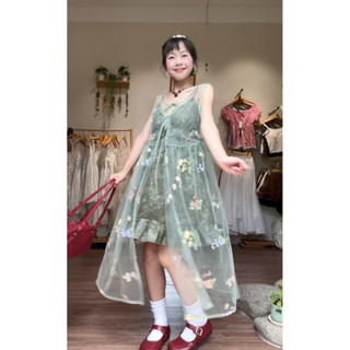 Đầm Lưới Thêu MƠ HOA Thắt Dây Nơ Bồng Bềnh Nữ Tính Nàng Thơ