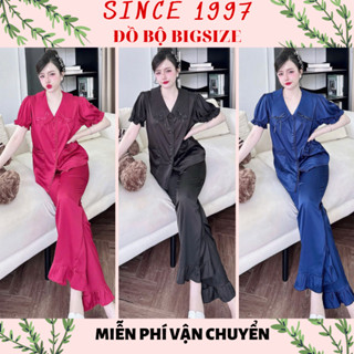 Đồ bộ bigsize TN phối Ren 50-90kg, Since1997 Pijama, Đồ ngủ lụa Tơ Nhung cao cấp mềm mịn