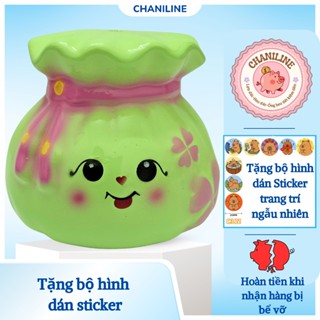 Heo Đất Lợn Đất Túi Tiền lỗ tròn(size to) cute Ống heo tiết kiệm tiền,trang trí,quà tặng CHANILINE