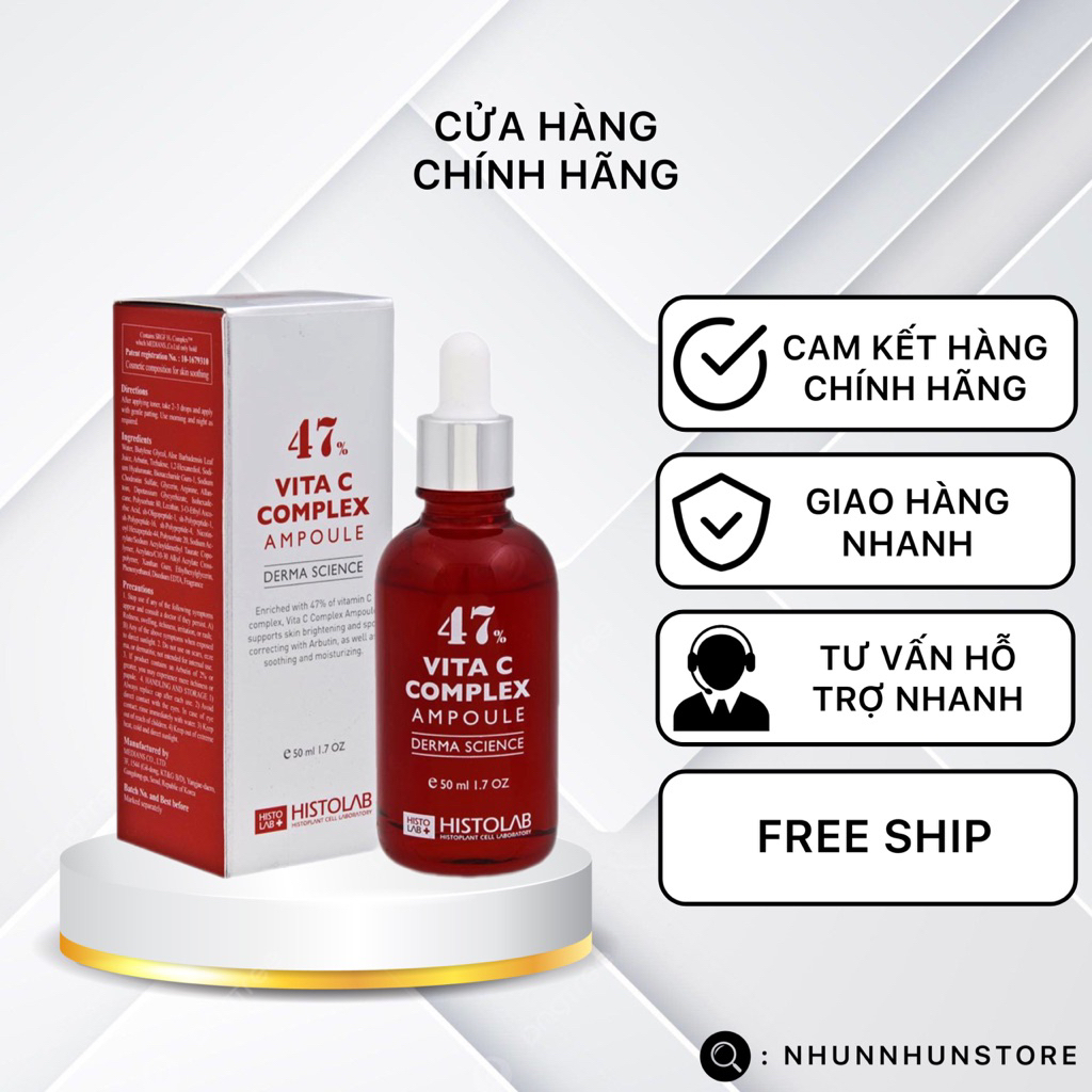 Serum Histolab 62% Hyaluron - 47% Vita C - 72% Azulene Complex Hàn Quốc 50ml