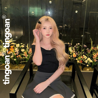 TINGOAN® x KOL- Áo len xù trễ vai phối nơ ngang HEE-RA TOP