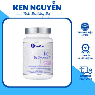 Viên uống CanPrev Iron Bis-Glycinate 20 - Bổ sung Sắt Vitamin C B6 B12, Folate, Magie Ngừa thiếu máu